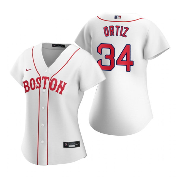 Womens Boston Red Sox #34 David Ortiz Nike White 2021 Patriots Day Jersey