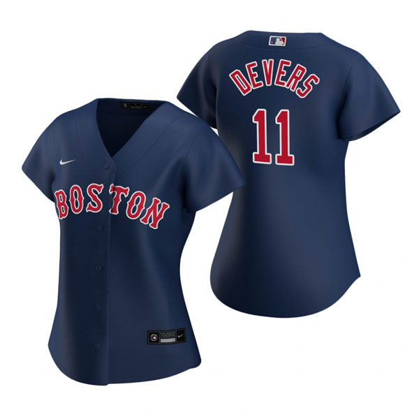 Womens Boston Red Sox #11Rafael Devers Nike Navy Alternate Jersey