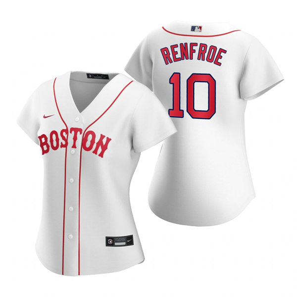 Womens Boston Red Sox #10 Hunter Renfroe Nike White 2021 Patriots Day Jersey