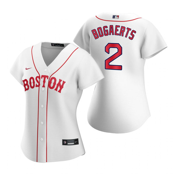 Womens Boston Red Sox #2 Xander Bogaerts Nike White 2021 Patriots Day Jersey