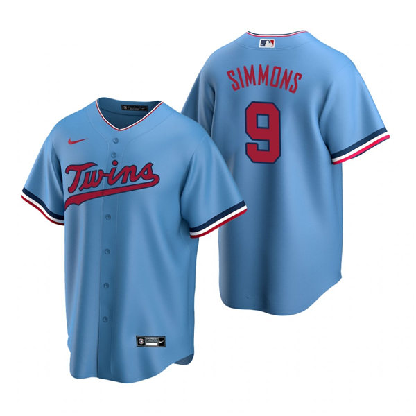 Mens Minnesota Twins #9 Andrelton Simmons Nike Powder Blue Alternate Cool Base Jersey