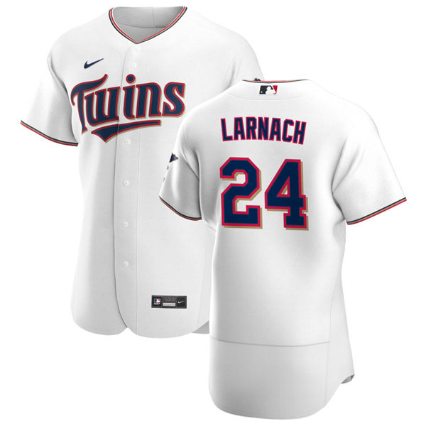 Mens Minnesota Twins #24 Trevor Larnach Nike Home White Flex Base Jersey