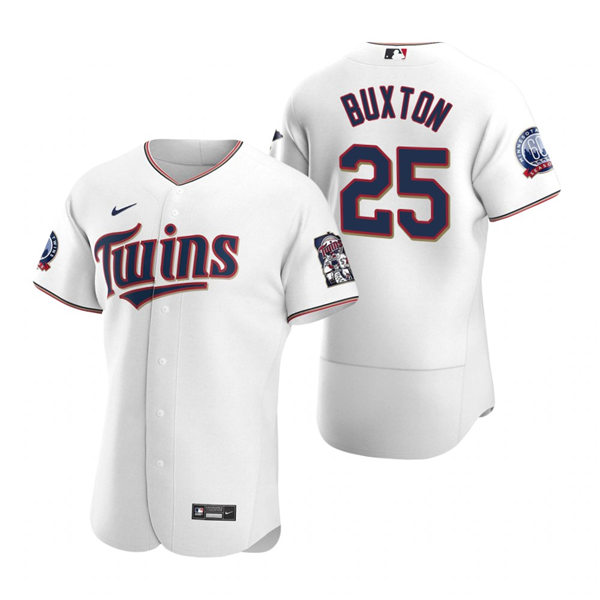 Mens Minnesota Twins #25 Byron Buxton Nike Home White Flex Base Jersey