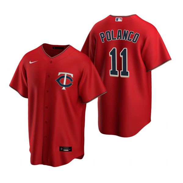 Mens Minnesota Twins #11 Jorge Polanco Nike Red Alternate CoolBase Jersey Mens Minnesota Twins #11 Jorge Polanco Nike Red Alternate CoolBase Jersey