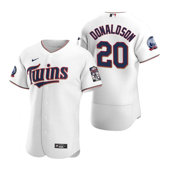 Mens Minnesota Twins #20 Josh Donaldson Nike Home White Flex Base Jersey