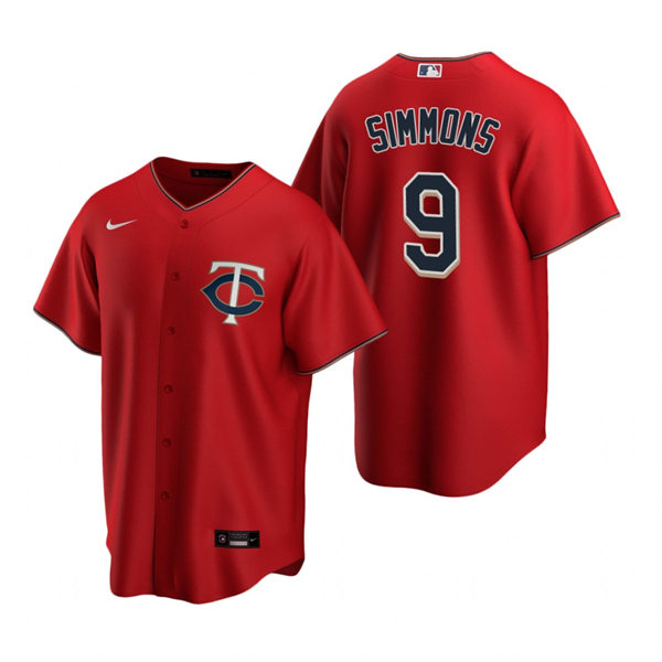 Mens Minnesota Twins #9 Andrelton Simmons Nike Red Alternate Cool Base Jersey