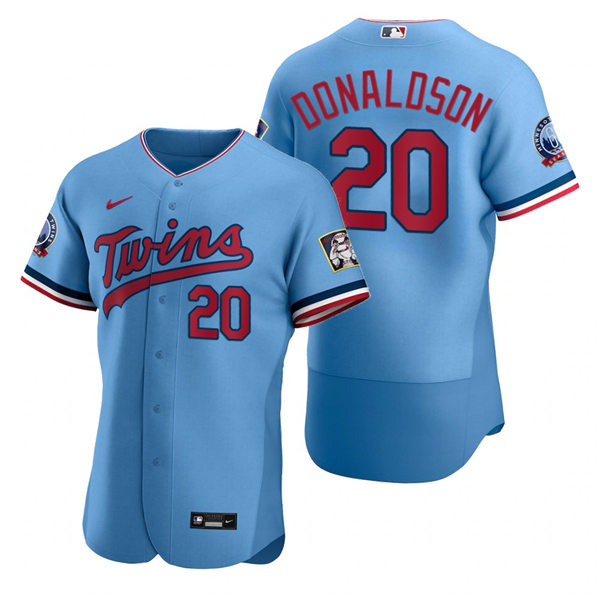 Mens Minnesota Twins #20 Josh Donaldson Nike Powder Blue Alternate Flex Base Jersey