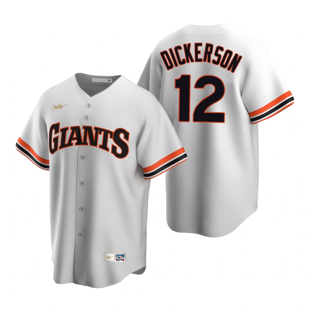 Mens San Francisco Giants #12 Alex Dickerson Nike White Cooperstown Collection Jersey