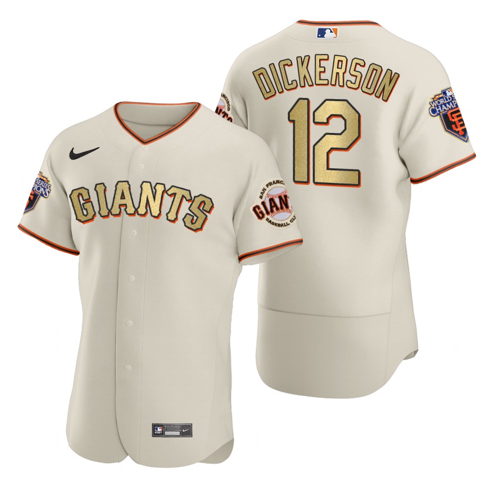 Mens San Francisco Giants #12 Alex Dickerson Nike Cream Gold 2010 World Series Champions Jersey Mens San Francisco Giants #12 Alex Dickerson Nike Cream Gold 2010 World Series Champions Jersey