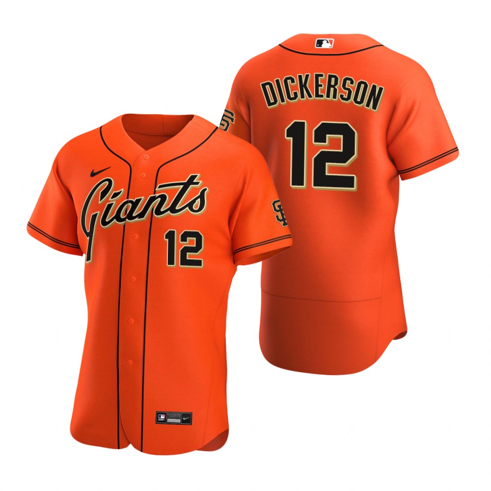 Mens San Francisco Giants #12 Alex Dickerson Nike Orange Alternate Flex Base Jersey