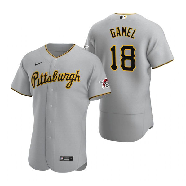 Mens Pittsburgh Pirates #18 Ben Gamel Nike Gray Road FlexBase Jersey