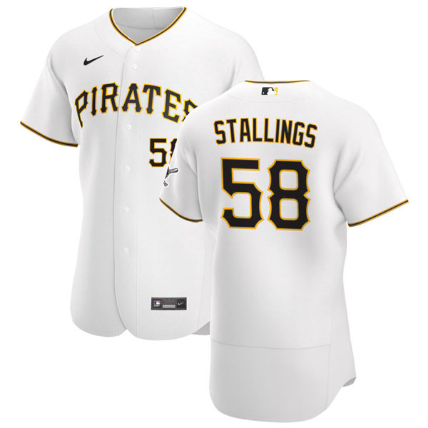 Mens Pittsburgh Pirates #58 Jacob Stallings Nike White Home FlexBase Jersey Mens Pittsburgh Pirates #58 Jacob Stallings Nike White Home FlexBase Jersey