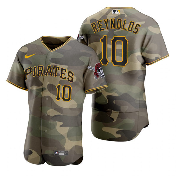 Mens Pittsburgh Pirates #10 Bryan Reynolds Nike Camo 2021 Armed Forces Day Jersey