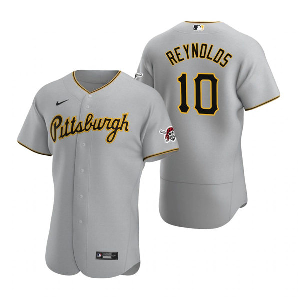 Mens Pittsburgh Pirates #10 Bryan Reynolds Nike Gray Road FlexBase Jersey