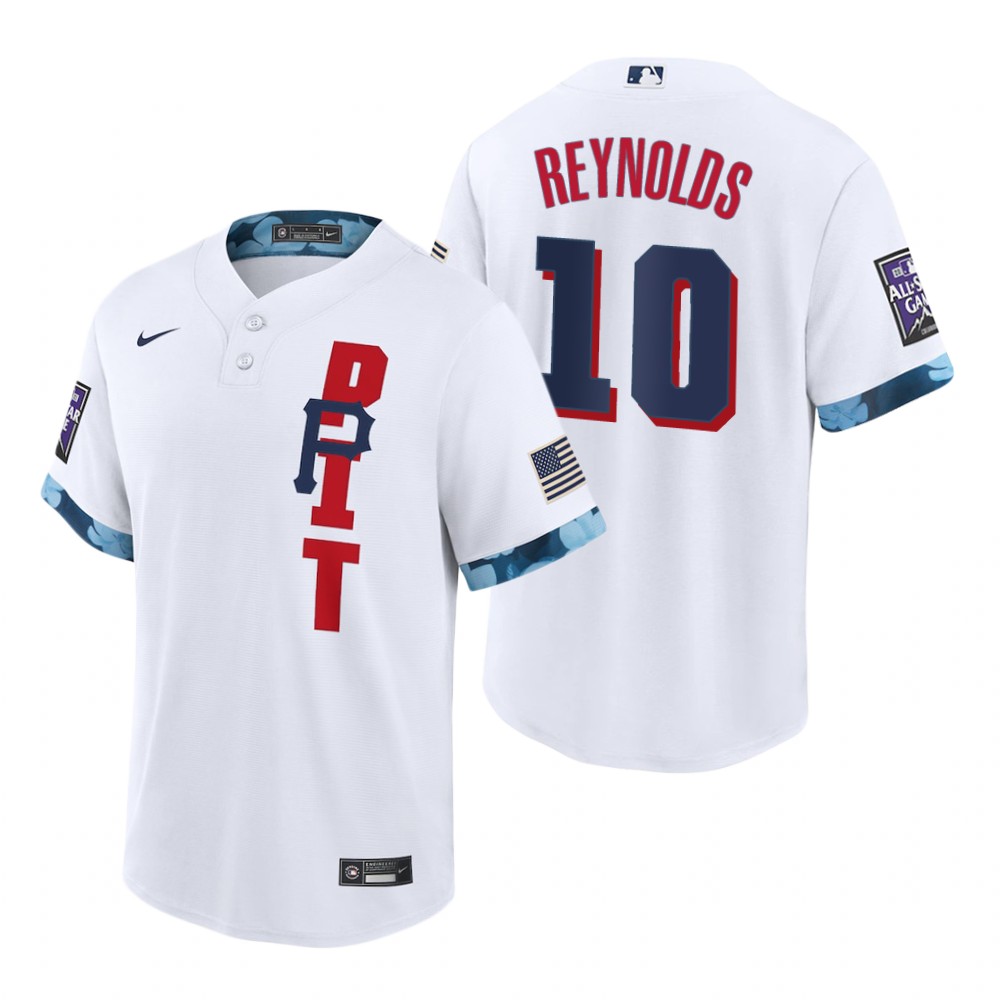 Mens Pittsburgh Pirates #10 Bryan Reynolds White 2021 MLB All-Star Game Jersey