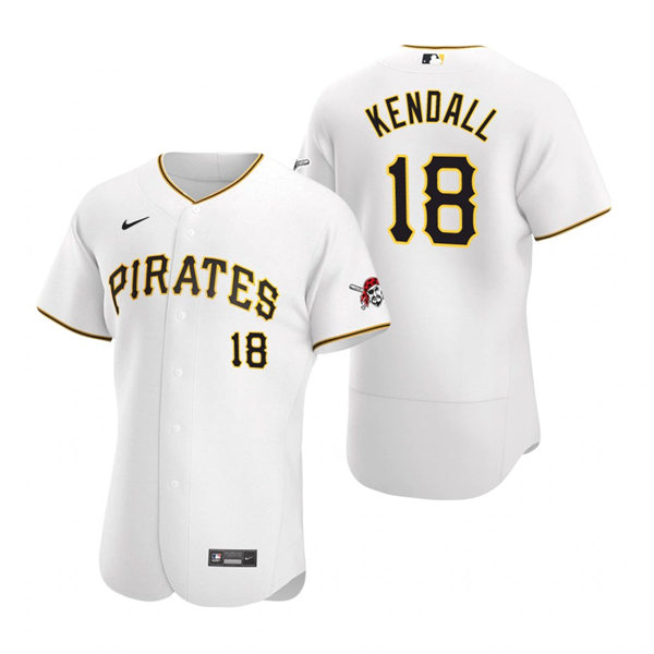 Mens Pittsburgh Pirates Retired Player #18 Jason Kendall Nike White Home FlexBase Jersey Mens Pittsburgh Pirates Retired Player #18 Jason Kendall Nike White Home FlexBase Jersey