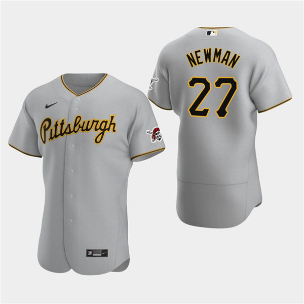 Mens Pittsburgh Pirates #27 Kevin Newman Nike Gray Road FlexBase Jersey