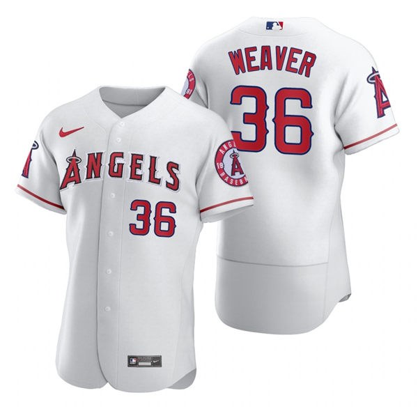 Mens Los Angeles Angels Retired Player #36 Jered Weaver Nike White Authentic Jersey