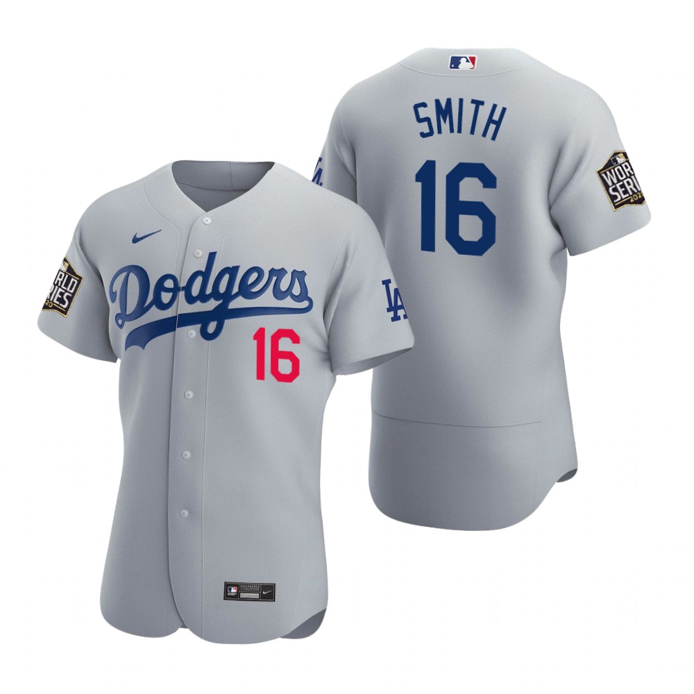 Men's Los Angeles Dodgers #16 Will Smith Nike Grey Flexbase Jersey