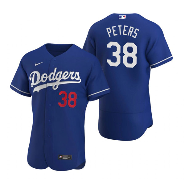 Mens Los Angeles Dodgers #38 DJ Peters Royal Alternate Nike FlexBase Jersey