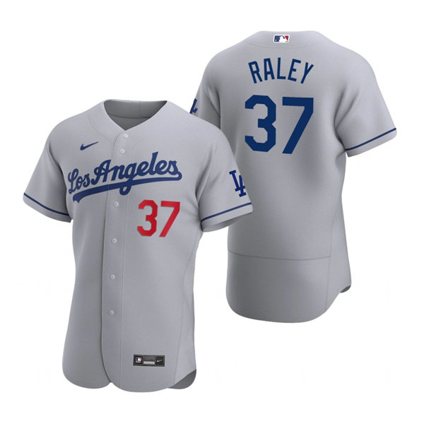 Mens Los Angeles Dodgers #37 Luke Raley Grey Los Angeles Nike FlexBase Jersey