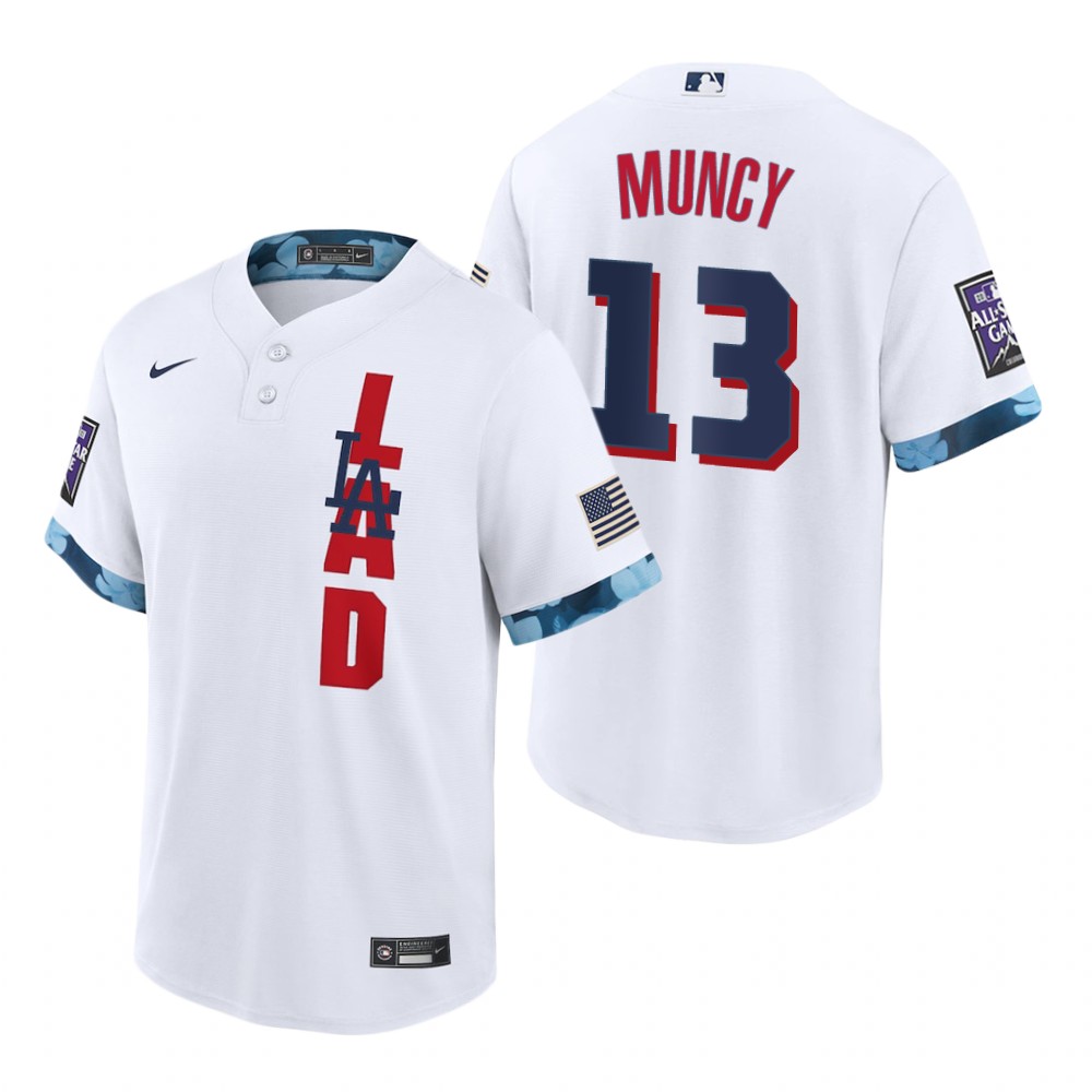 Mens Los Angeles Dodgers #13 Max Muncy Nike White Stitched 2021 MLB All-Star Game Jersey Mens Los Angeles Dodgers #13 Max Muncy Nike White Stitched 2021 MLB All-Star Game Jersey