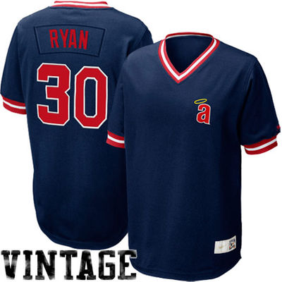 Mens California Angels #30 NOLAN RYAN 1972 Navy Pullover Cooperstown Collection Jersey