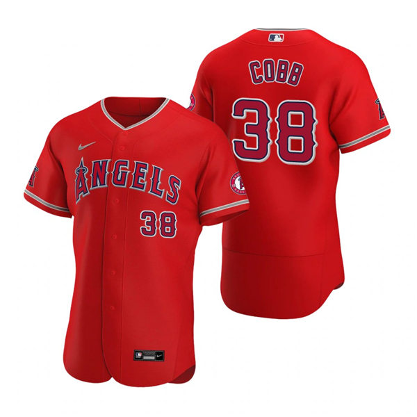 Mens Los Angeles Angels #38 Alex Cobb Nike Red Alternate FlexBase Jersey