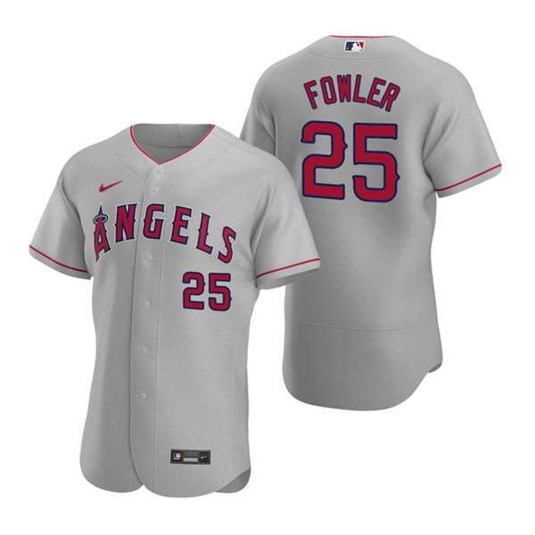 Mens Los Angeles Angels #25 Dexter Fowler Nike Gray Road FlexBase Jersey