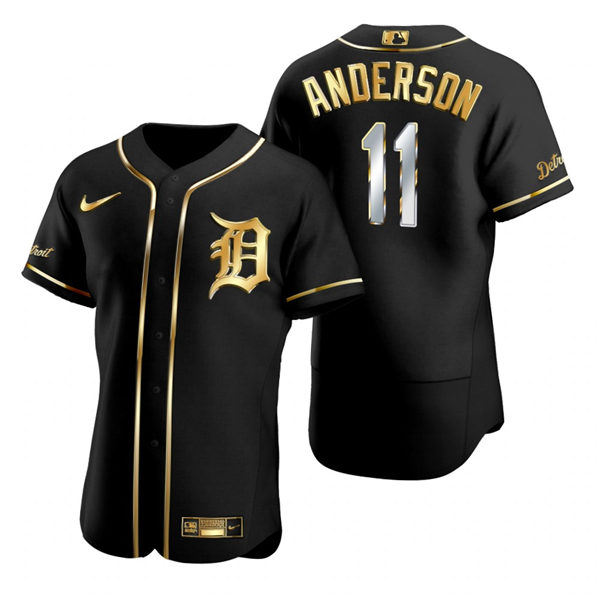 Mens Detroit Tigers #11 Sparky Anderson Nike Black Golden Edition Stitched Jersey Mens Detroit Tigers #11 Sparky Anderson Nike Black Golden Edition Stitched Jersey