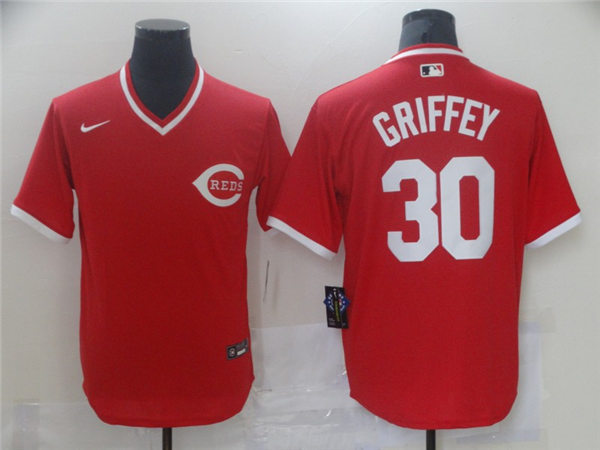 Mens Cincinnati Reds Retired Player #30 Ken Griffey Jr. Nike Scarlet Cooperstown Collection Jersey