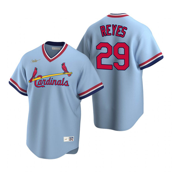 Mens St. Louis Cardinals #29 Alex Reyes Nike Light Blue Cooperstown Collection Jersey