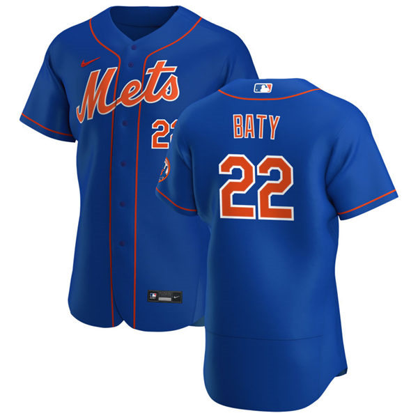 Mens New York Mets #22 Brett Baty Blue Orange Stitched Nike MLB Flex Base Jersey