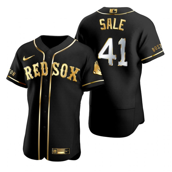 Mens Boston Red Sox #41 Chris Sale Nike Black Golden Edition Stitched Jersey