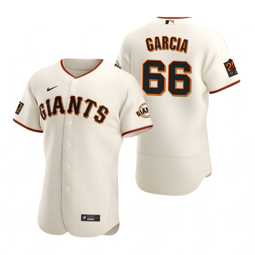 Mens San Francisco Giants #66 Jarlin Garcia Nike Cream Home Flexbase Jersey