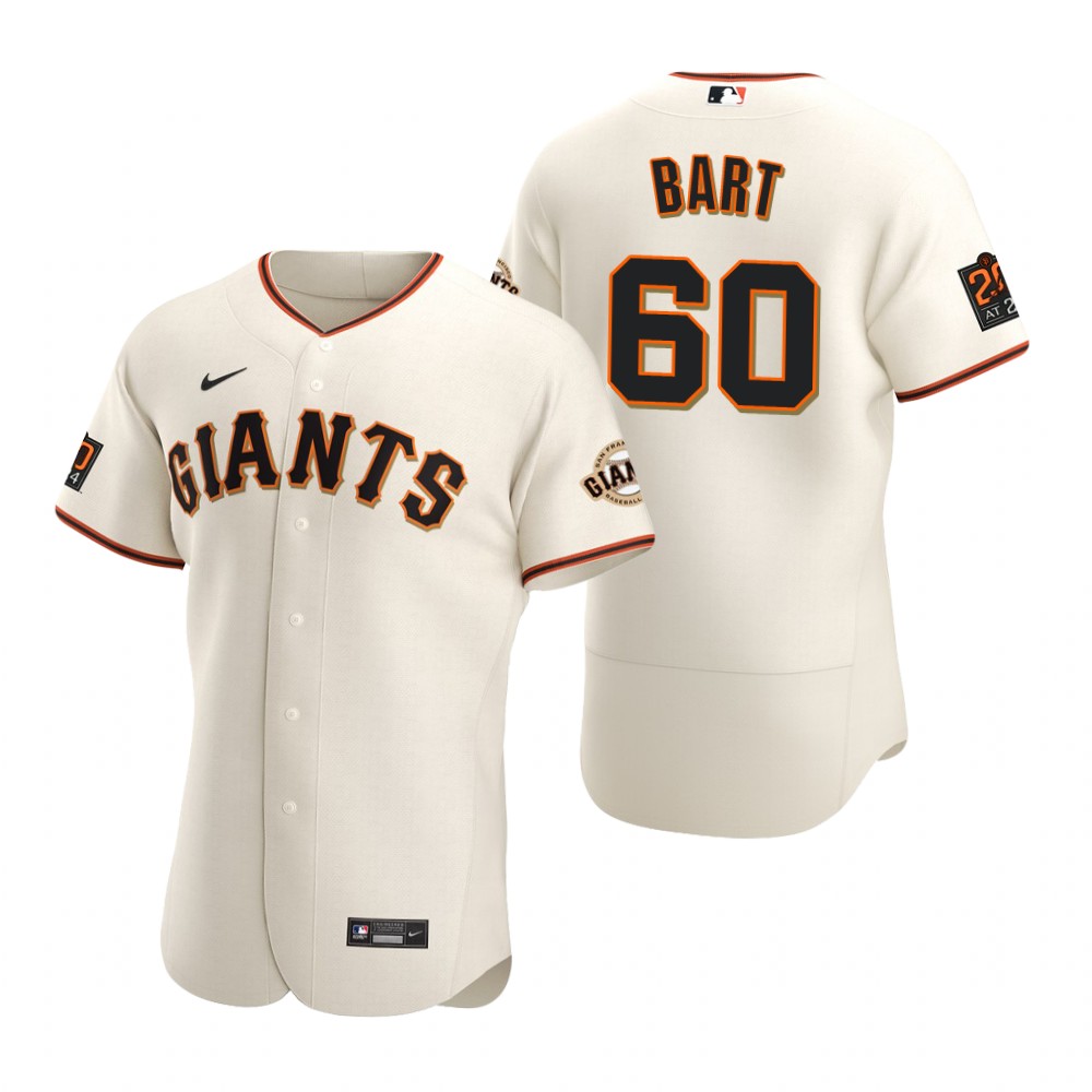 Mens San Francisco Giants #60 Joey Bart Nike Cream Home Flexbase Jersey