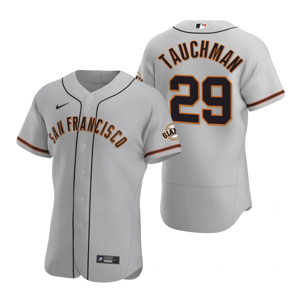 Mens San Francisco Giants #29 Mike Tauchman Nike Grey Road Flexbase Jersey