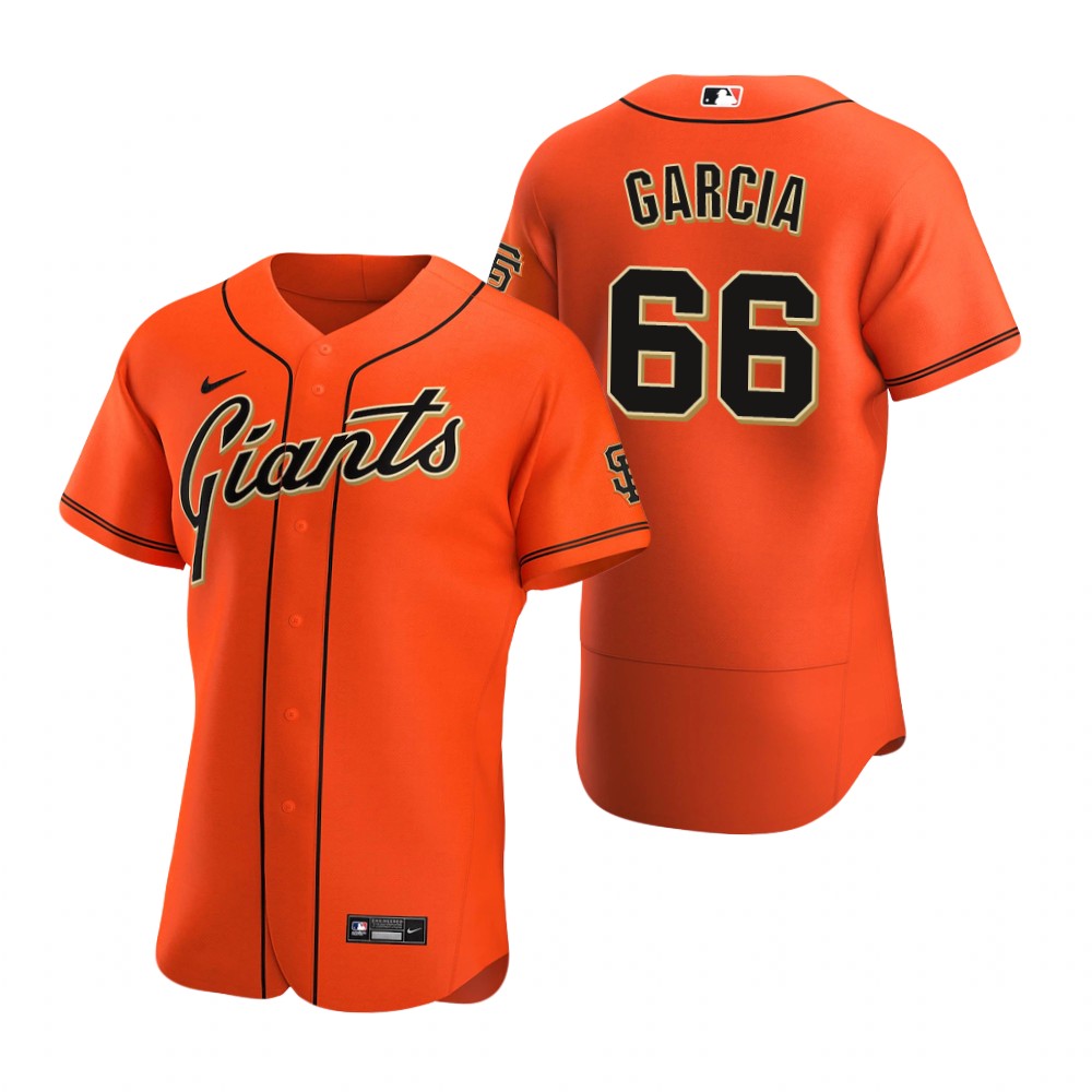 Mens San Francisco Giants #66 Jarlin Garcia Nike Orange Alternate Flexbase Jersey