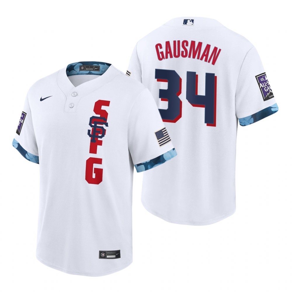 Mens San Francisco Giants #34 Kevin Gausman Nike White 2021 MLB All-Star Game Jersey