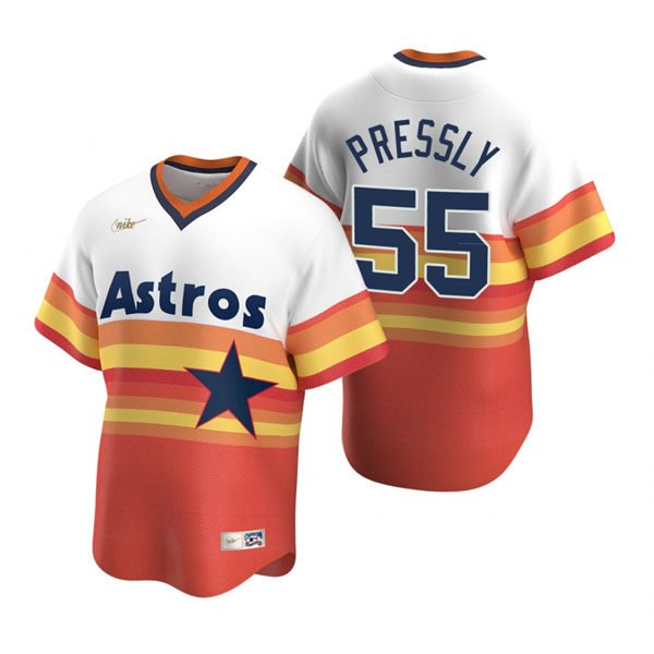 Mens Houston Astros #55 Ryan Pressly Nike White Orange Cooperstown Collection Jersey Mens Houston Astros #55 Ryan Pressly Nike White Orange Cooperstown Collection Jersey