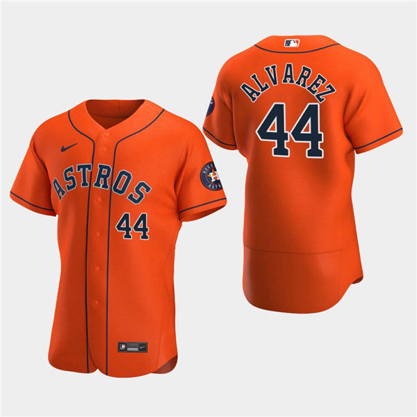 Mens Houston Astros #44 Yordan Alvarez Nike Orange Alternate Flexbase Jersey