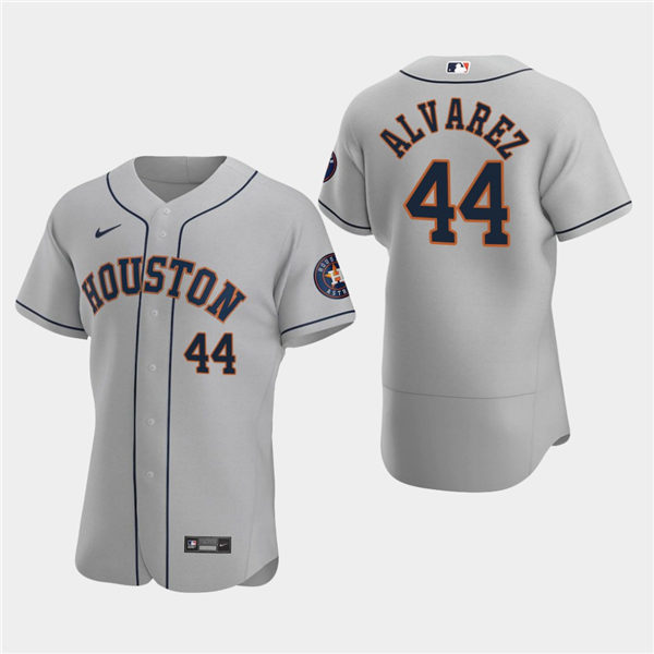 Mens Houston Astros #44 Yordan Alvarez Nike Gray Road Flexbase Jersey