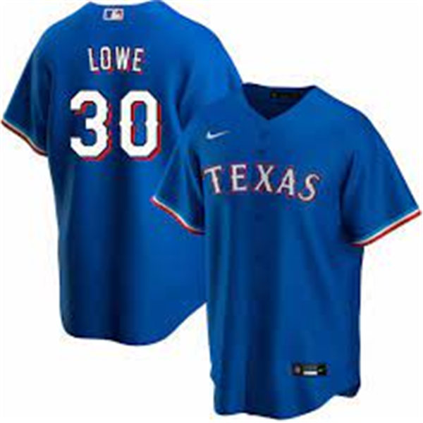 Mens Texas Rangers #30 Nate Lowe Nike Royal Alternate CoolBase Player Jersey