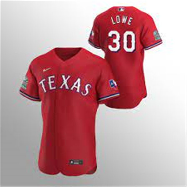 Mens Texas Rangers #30 Nate Lowe Nike Red Alternate FlexBase Player Jersey
