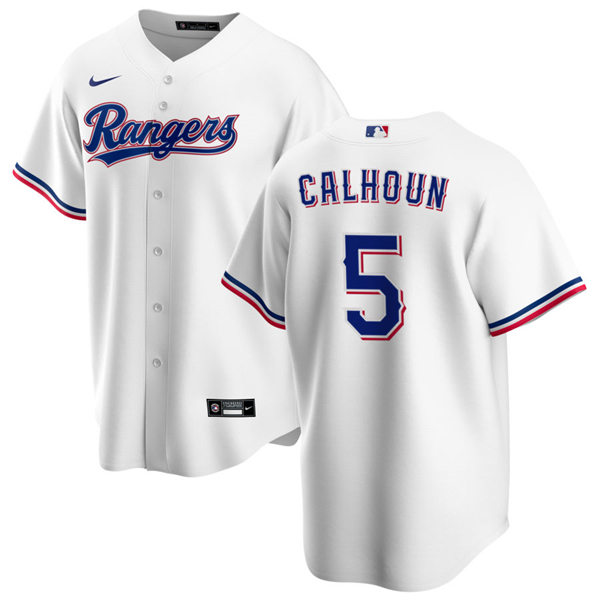 Youth Texas Rangers #5 Willie Calhoun Nike White Home Stitched Jersey