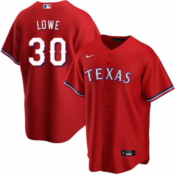 Youth Texas Rangers #30 Nate Lowe Nike Red Alternate Stitched Jersey