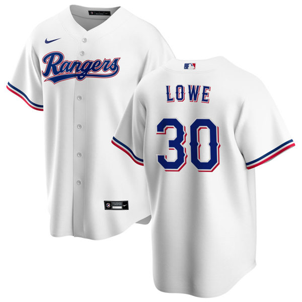 Youth Texas Rangers #30 Nate Lowe Nike White Home Stitched Jersey