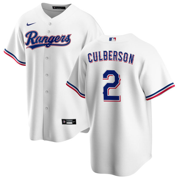 Youth Texas Rangers #2 Charlie Culberson Nike White Home Stitched Jersey