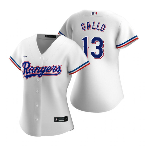 Womens Texas Rangers #13 Joey Gallo Nike White Home Stitched Jersey