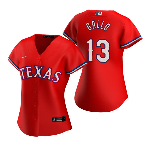 Womens Texas Rangers #13 Joey Gallo Nike Red Alternate Stitched Jersey
